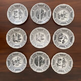 Set de 9 assiettes Gien « rébus « .