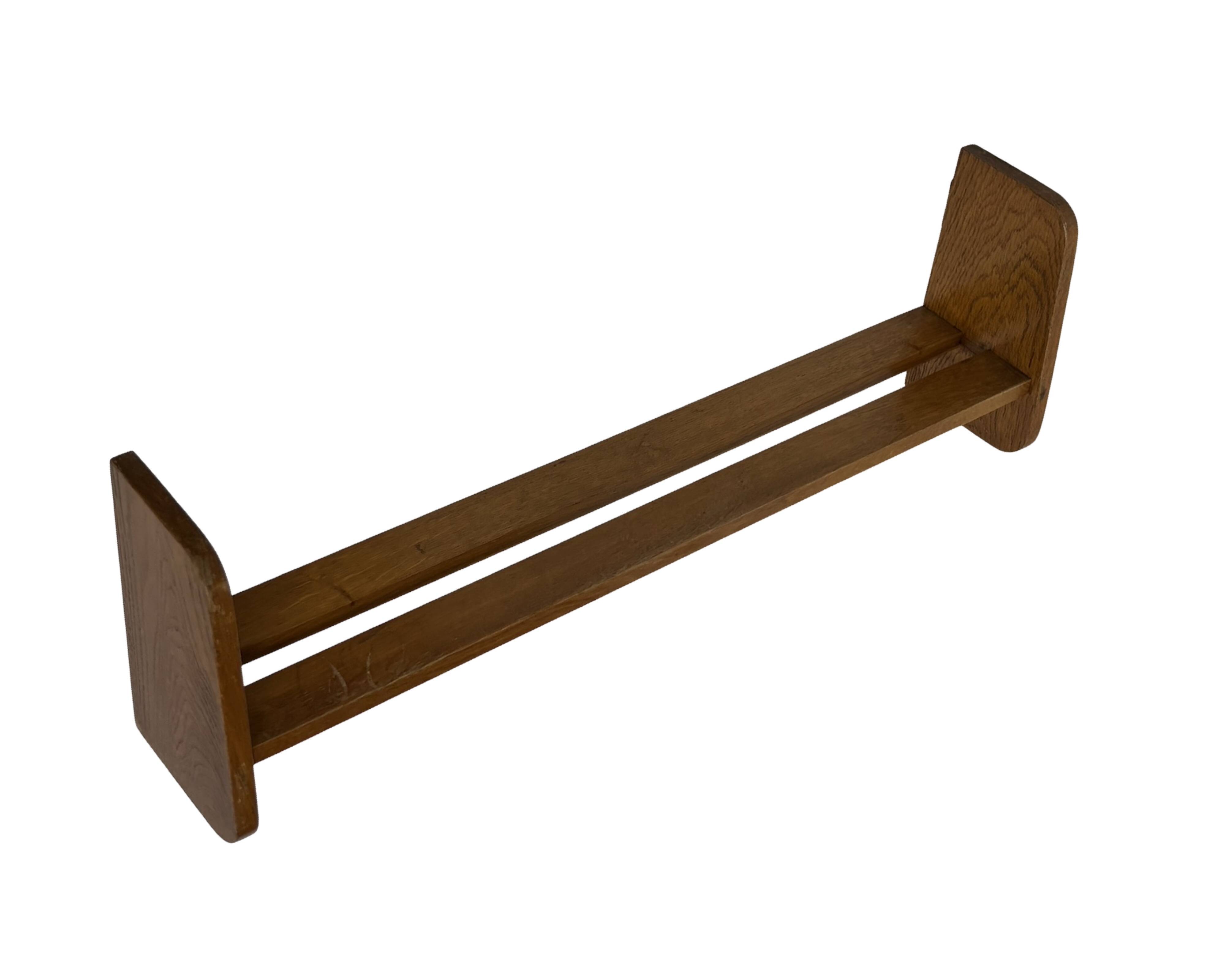 Vintage wooden wall shelve rack bookshelf in wood minimalist