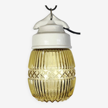 Lampe à Suspension Vintage en Porcelaine Blanche, 1970s