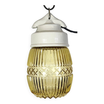 Vintage White Porcelain Pendant Light, 1970s