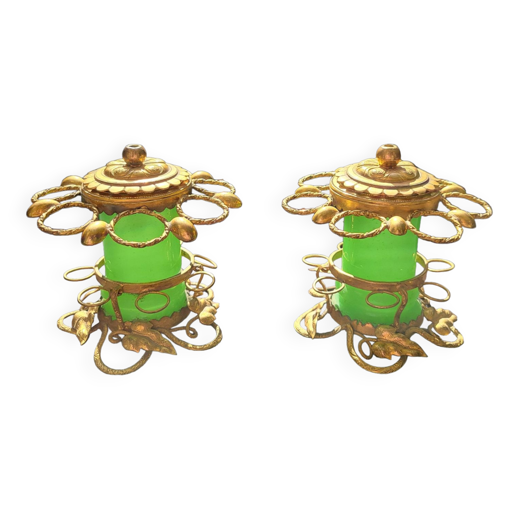 Porte cigares en opaline verte (uranium/ouraline) Napoléon III