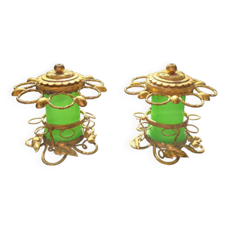 Cigar holder in green opaline (uranium/uraline) Napoleon III