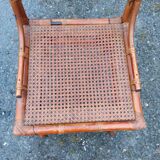 Chaise en rotin bambou cannage tressé en très bon état
