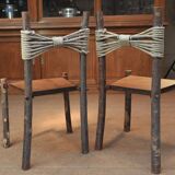 Vintage wooden chairs and 1950s rope