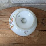 Ancien plat de service compotier sur piédouche en porcelaine de Limoges