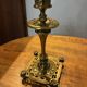 Pair of candlesticks, antique brass, 19th century, signed Prachthauser