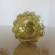 Bottle, carafe, Empoli, Italy, yellow bubbled glass, 60s 70s