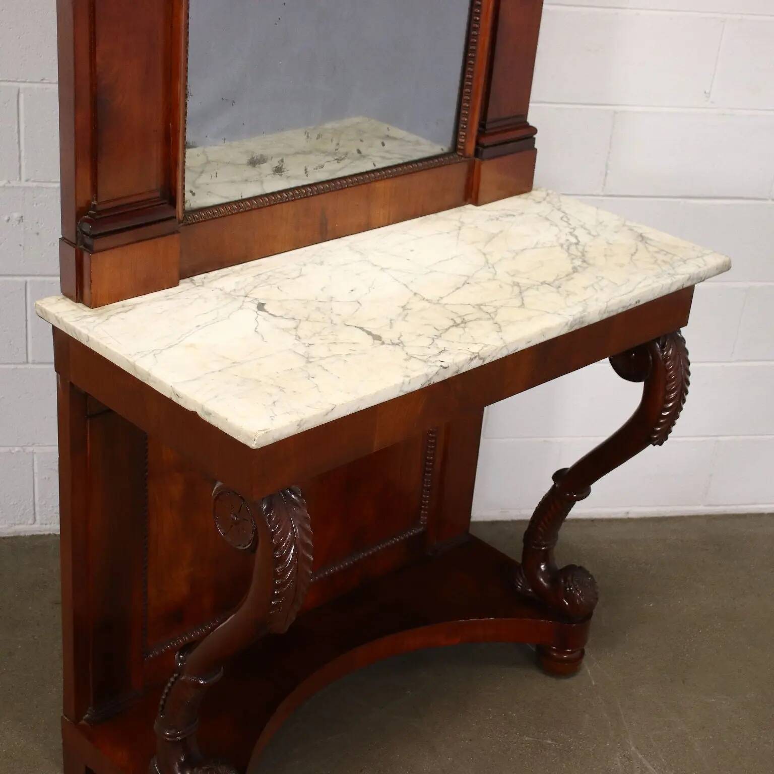 Console restoration in cherry wood Italy 19th century