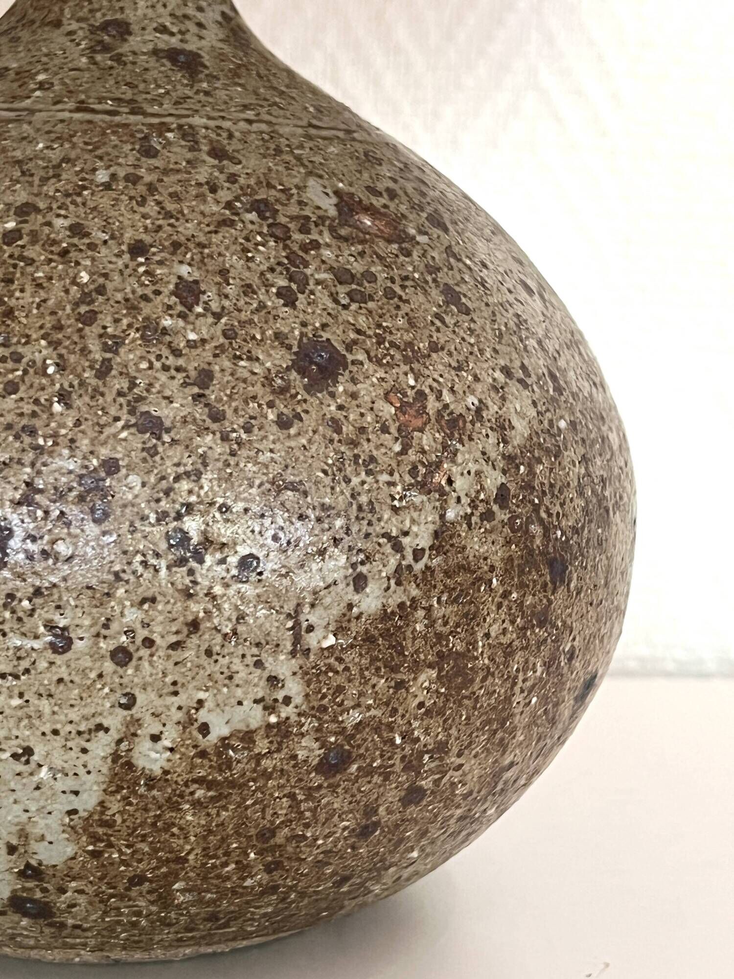 Large lamp in chamotte stoneware by Alain Blanchard, France 1970