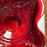 Very Pretty Vintage 50s Cup in Red Enameled Stoneware Clover Shape 🍀