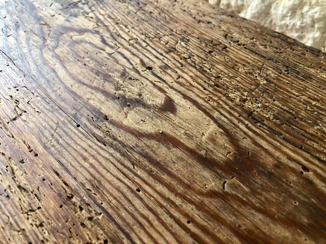 Oak farmhouse bench, circa 40's /50's