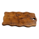 Rectangular solid teak board with wavy edges, perforated 37x17.