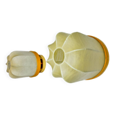 Paire d'appliques "cocoon", résine et pin, Italie, 1970