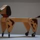 Children's wooden dog and camel
