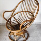 Vintage rattan swivel chair