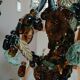 Art deco lamp, bunches of grapes in Murano glass, bronze base