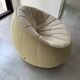 Cinna swivel armchair ottoman model - new condition - alcantara and fabric