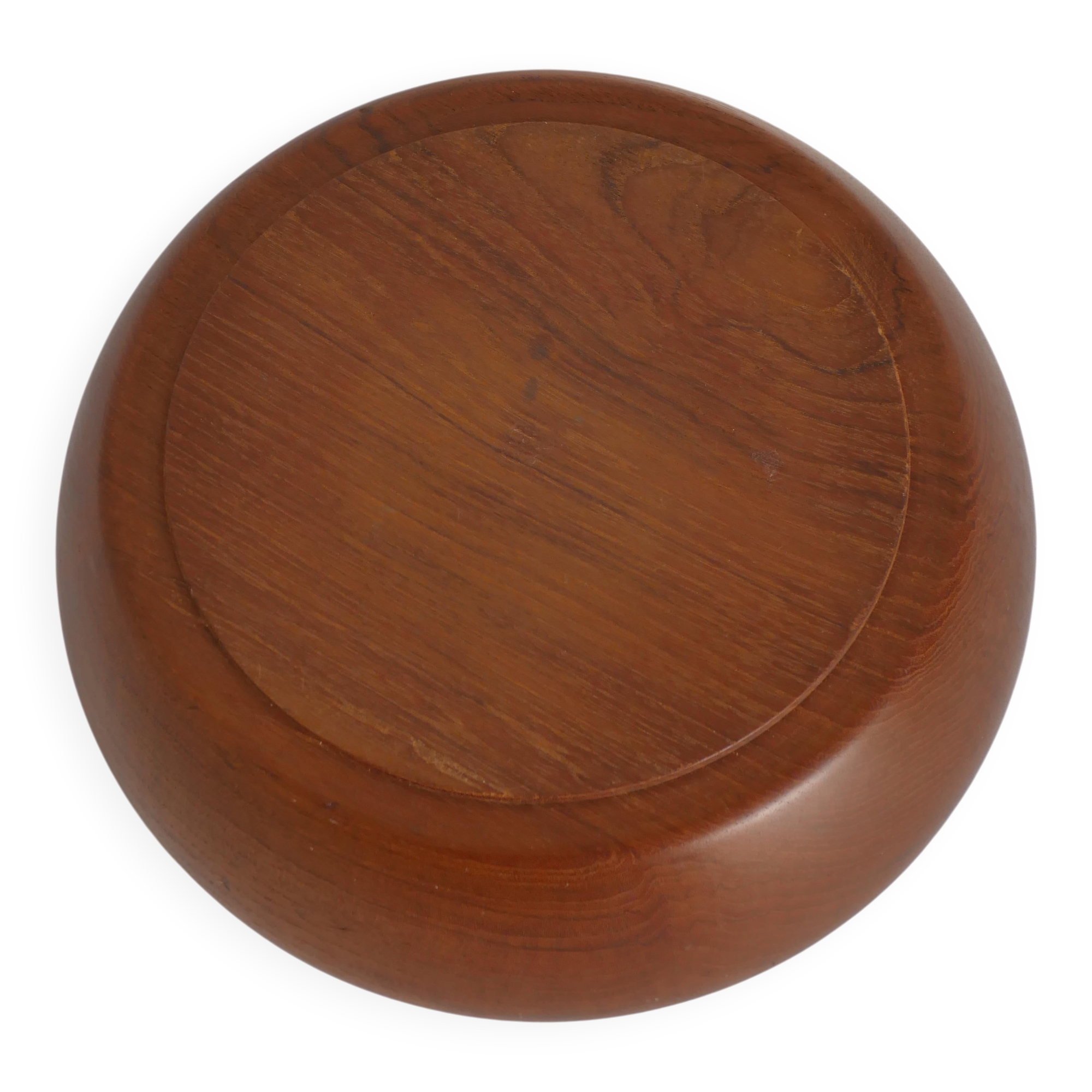 Mid-Century Modern Solid Teak Wood Bowl, Sweden 1960s