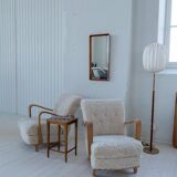 Modern Swedish mirror in mahogany from the 1940s.