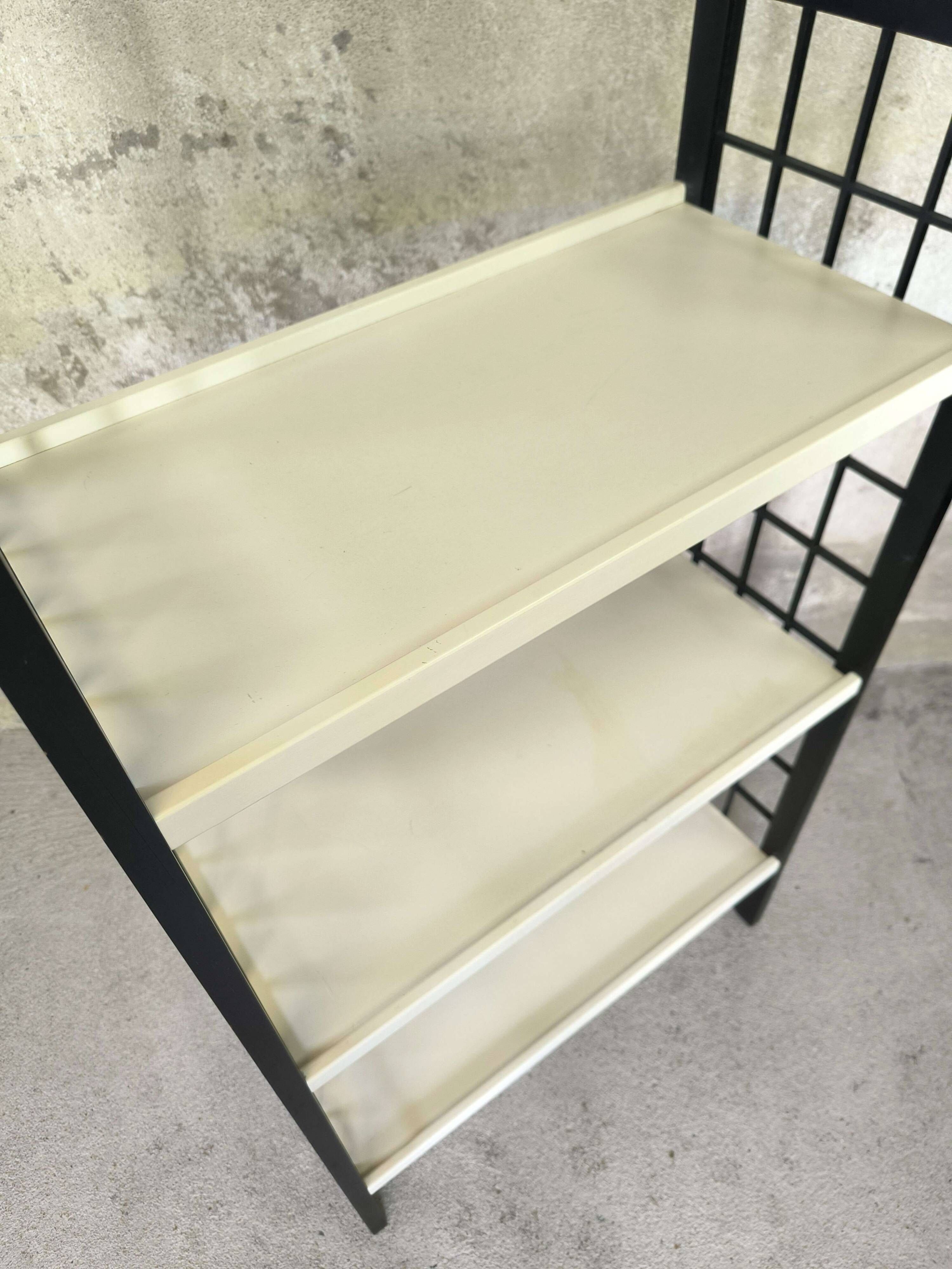 Vintage shelf in black and white wood