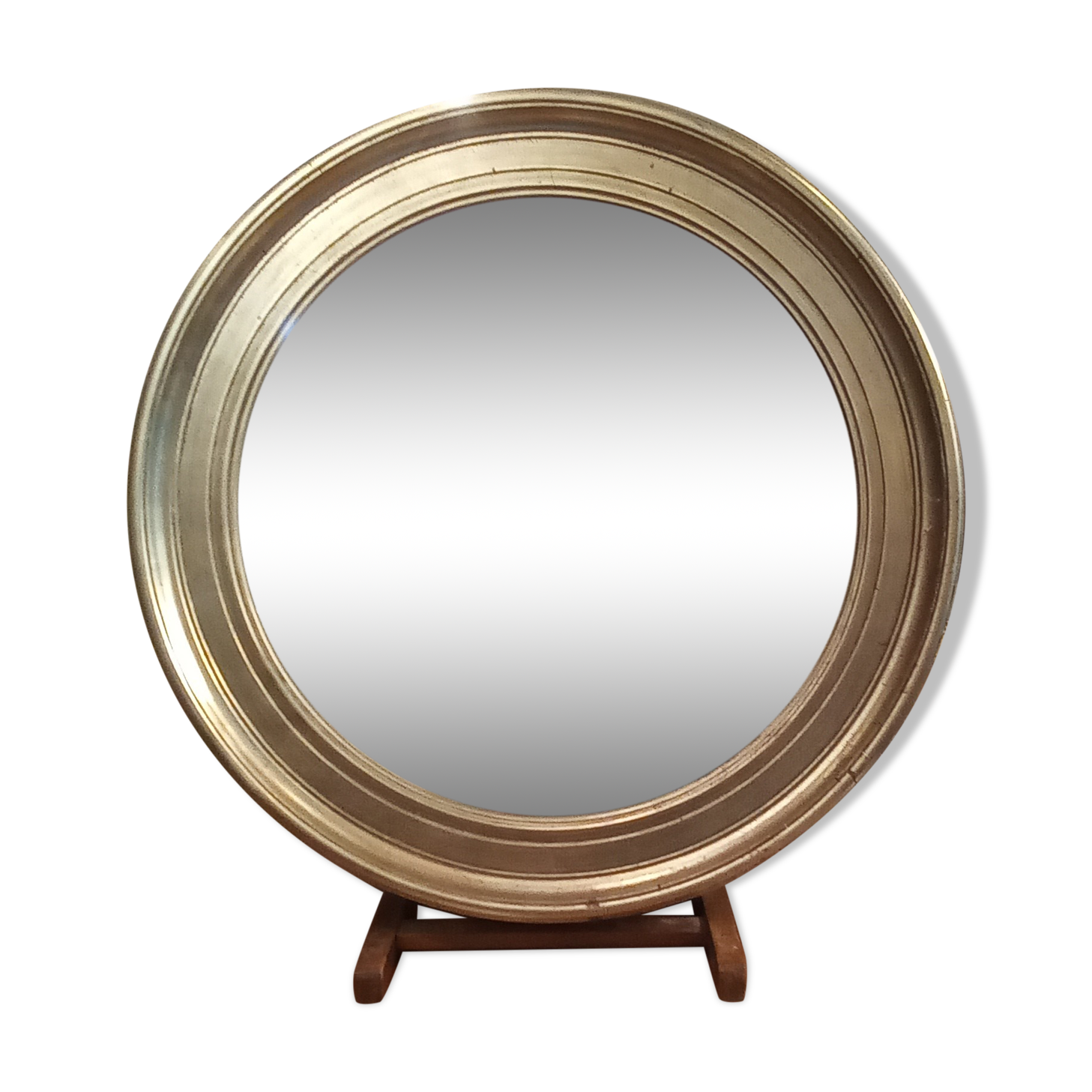 Silver round mirror 64cm