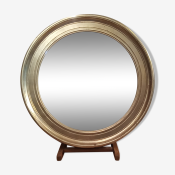 Miroir rond argenté 64cm