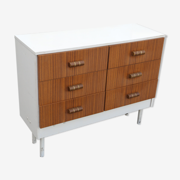 Vintage chest of drawers in metal and fomica