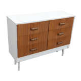 Vintage chest of drawers in metal and fomica