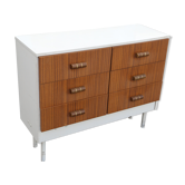 Vintage chest of drawers in metal and fomica