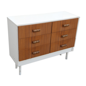 Vintage chest of drawers in metal and fomica