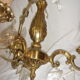 Lustre baroque en bronze et pampilles