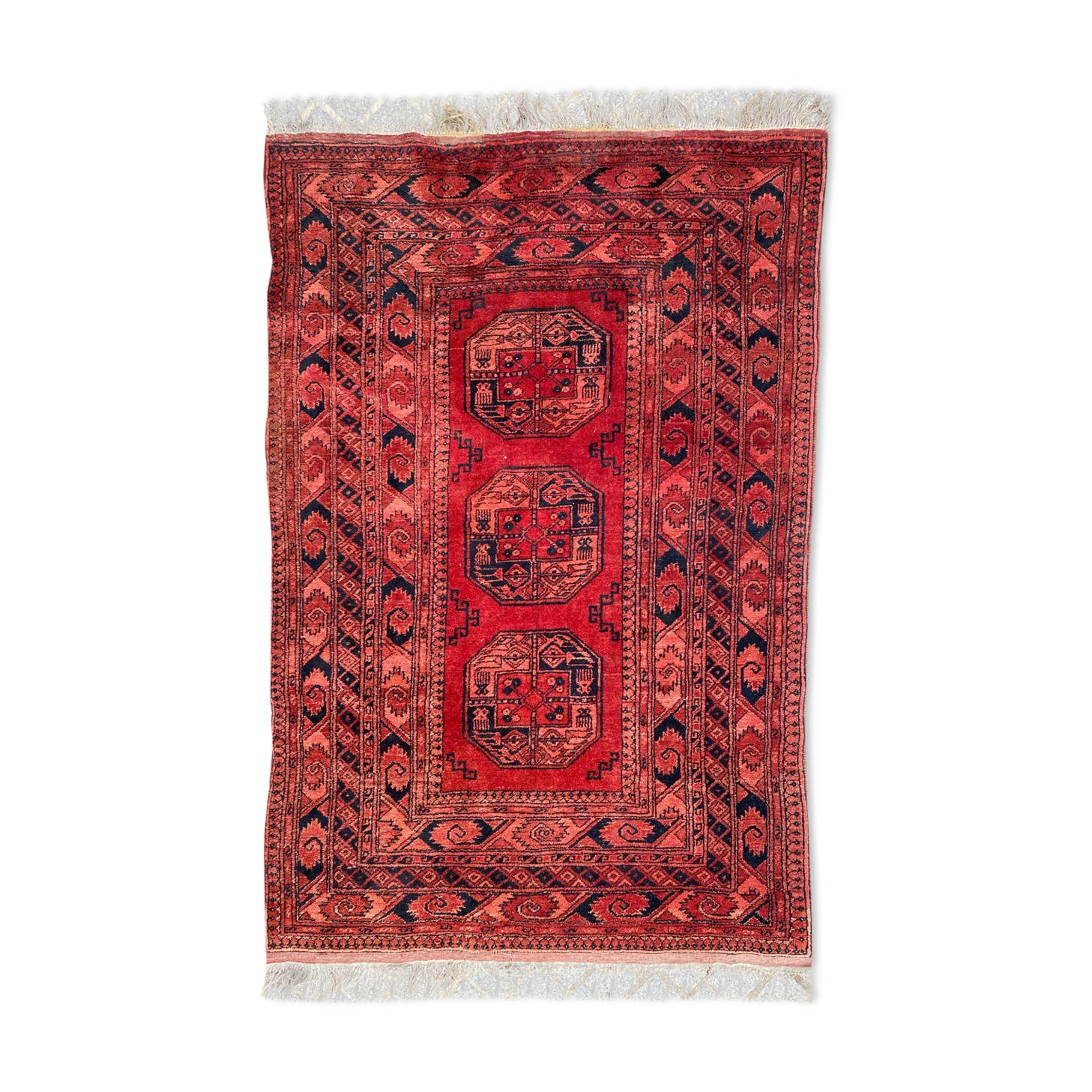 Ancient carpet turkmen ersari afghan 137x203 cm