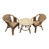 Ensemble enfant en rotin vintage