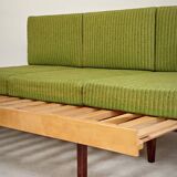 Jitona Sobeslav 1970s Green Fabric Folding Sofa