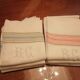 Lot 6 towels toilet honeycomb white 1900.1930 embroidered