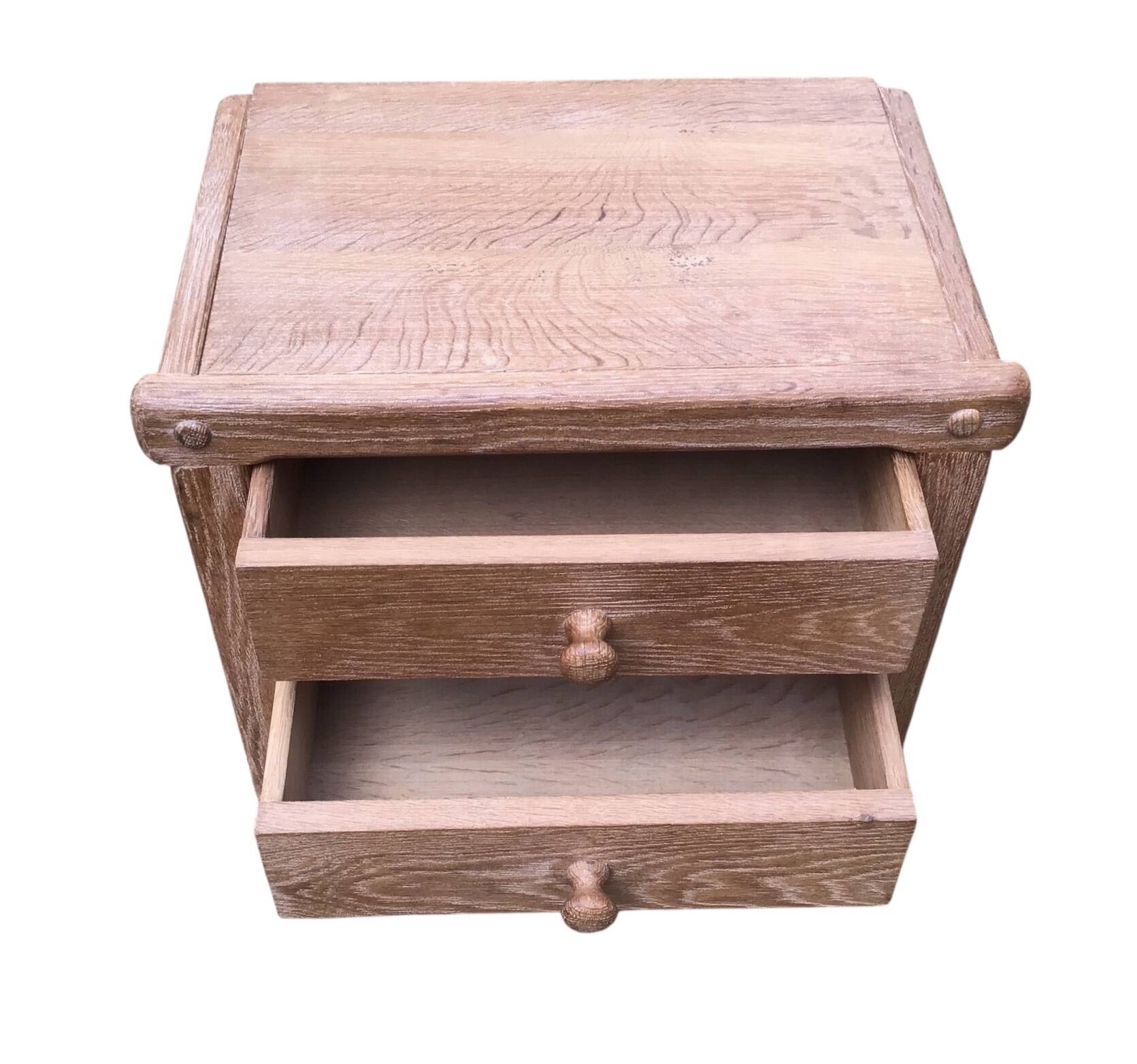 Pair of solid oak bedside tables circa 70-80