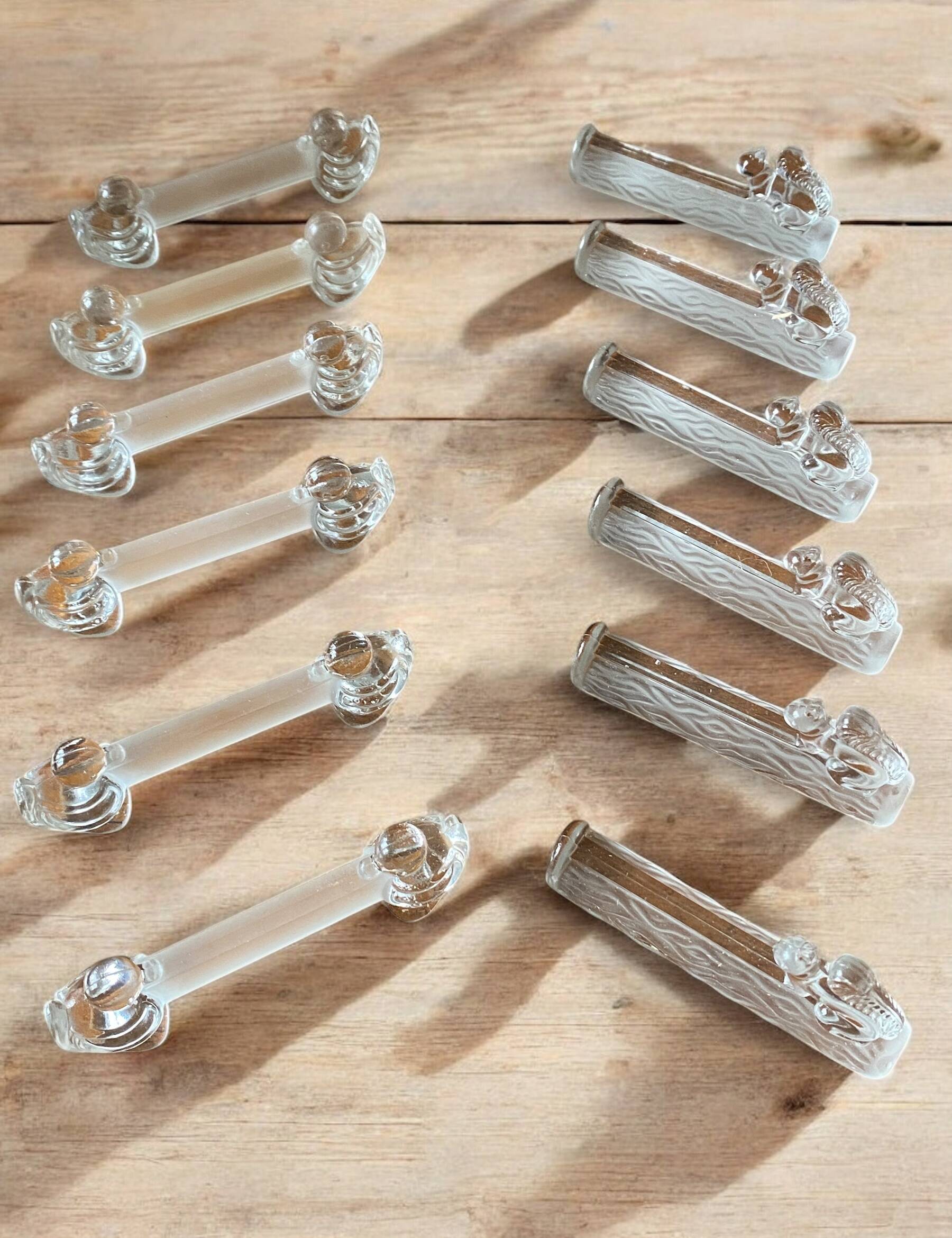 12 Art Deco frosted glass animal knife rests 1930
