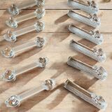 12 Art Deco frosted glass animal knife rests 1930