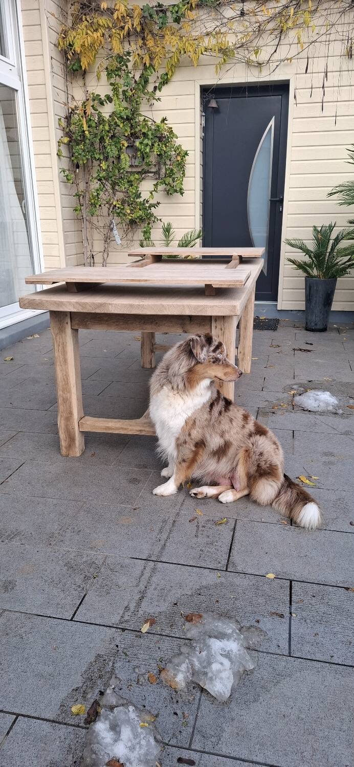 Farmhouse table with oak extensions 3m