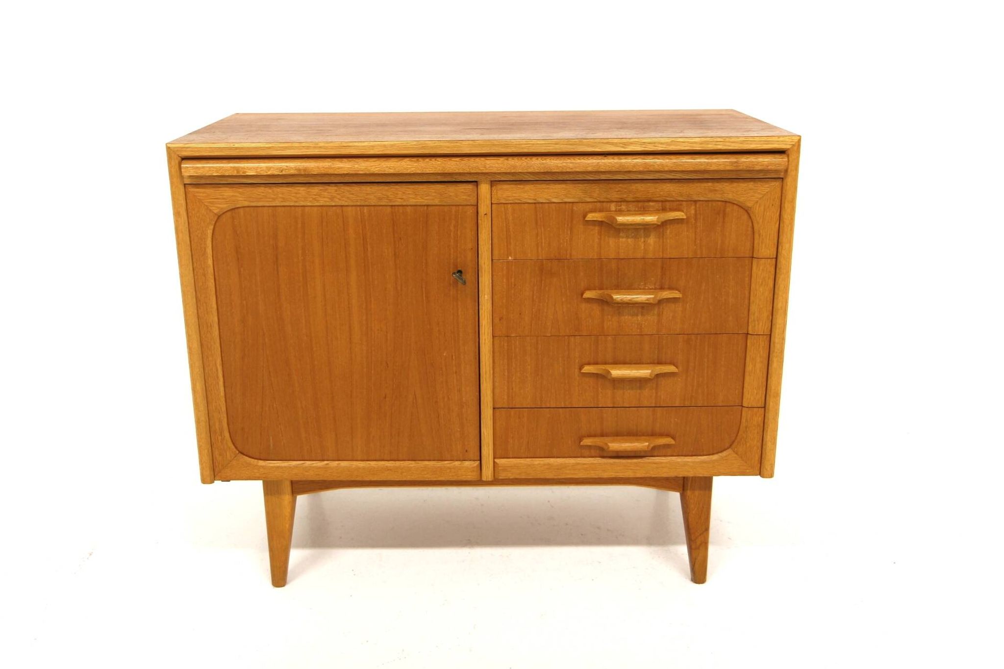 Scandinavian secretary in teak and oak, Sweden, 1950