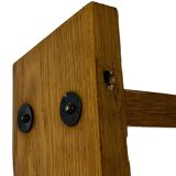 Vintage solid wooden wall rack with 3 shelves 70s oak rack