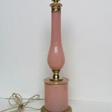 Opaline and gilt bronze lamp with Victorian lampshade