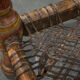 African Carved Wood & Rawhide Side Chair, 19th Century
