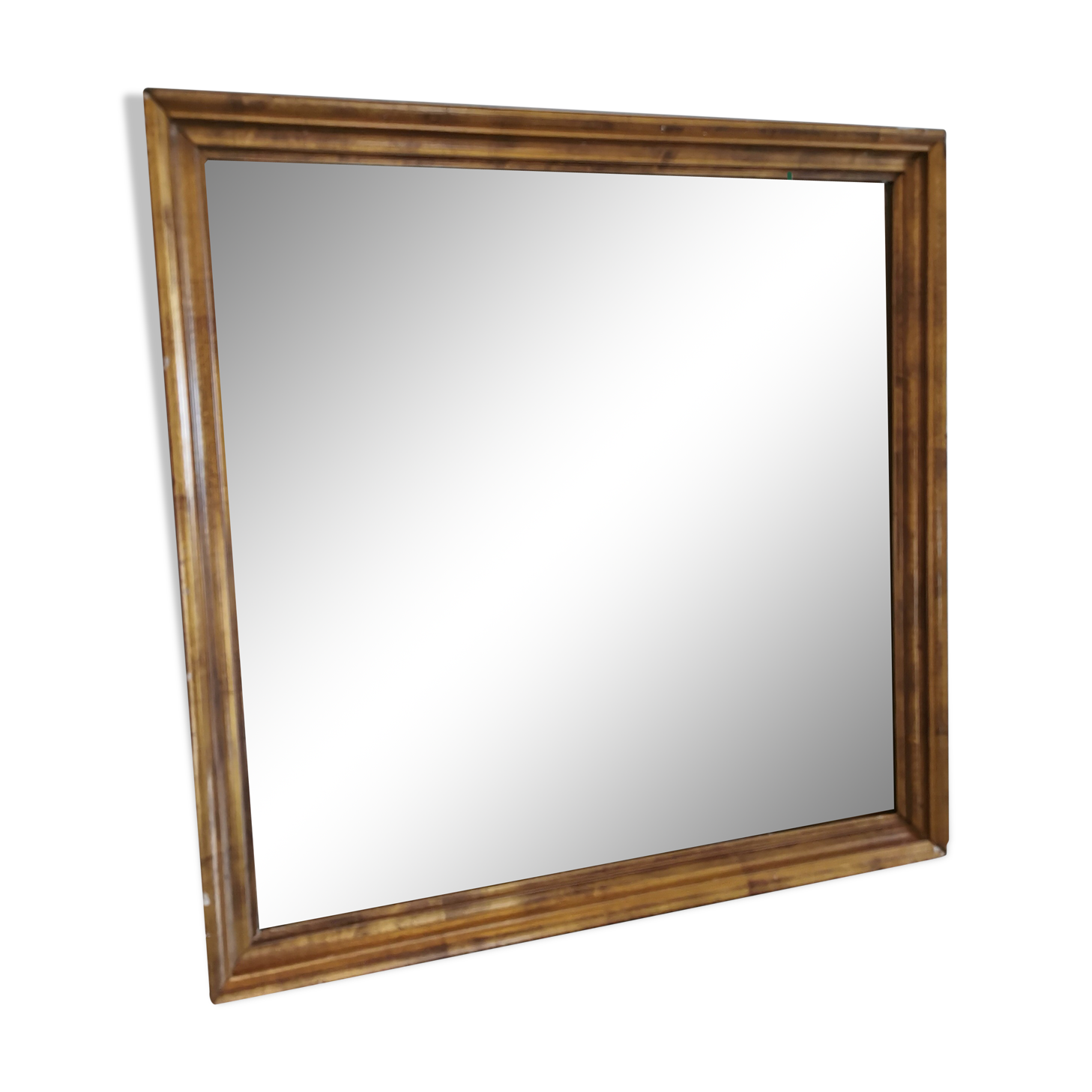 Miroir carré doré à la feuille d'or - 47x47cm