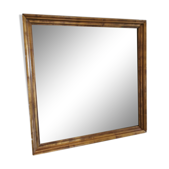 Miroir carré doré à la feuille d'or - 47x47cm