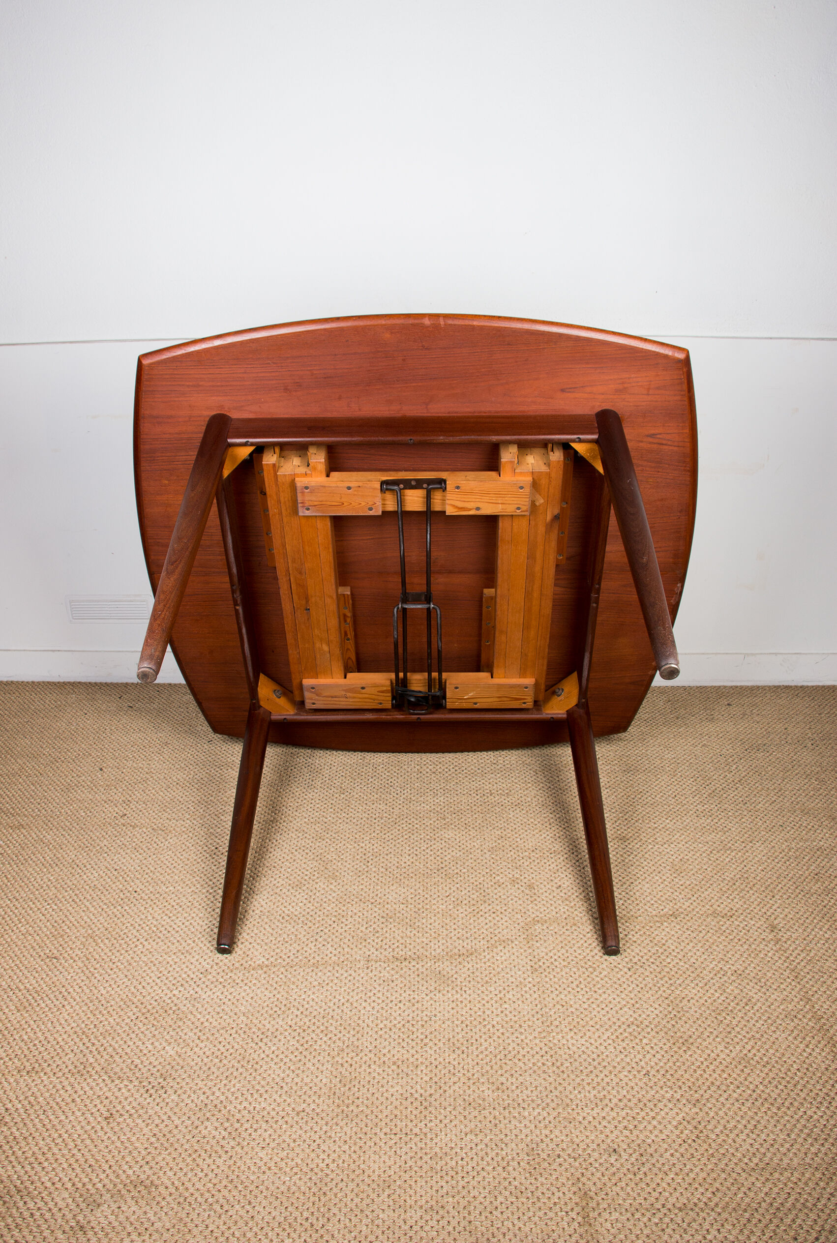 Expandable square teak dining table by Henry Walter Klein 1960