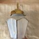 Pair of 1960 brass wall lamps and gilded frosted glass