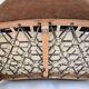 1950s vintage canapé in caning and velvet