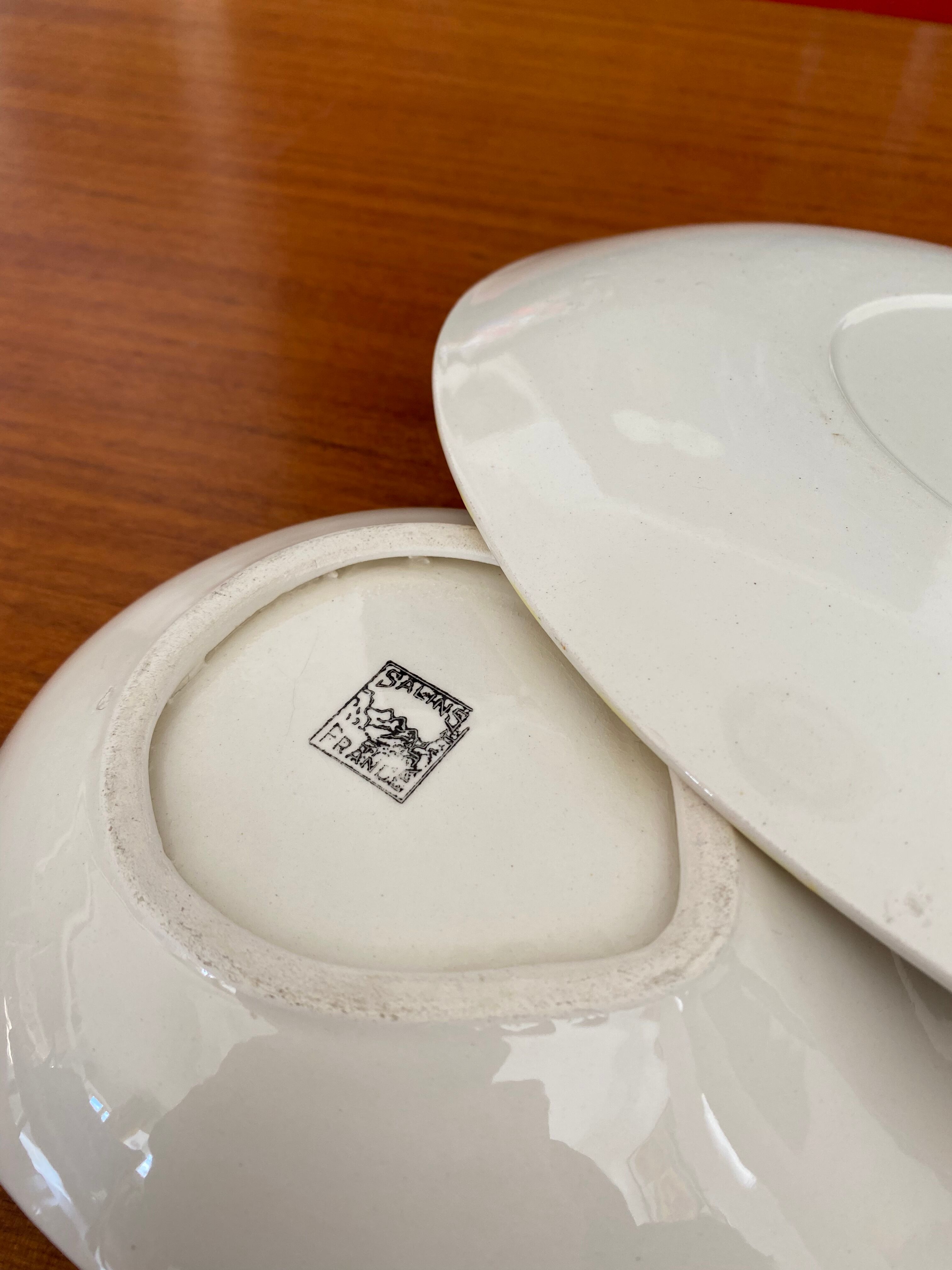 2 cups earthenware Salins vintage 50s