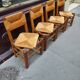 4 chaises paillées années 50